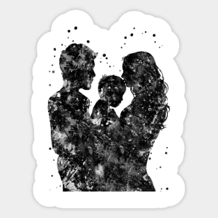 Mother father and son, family Sticker